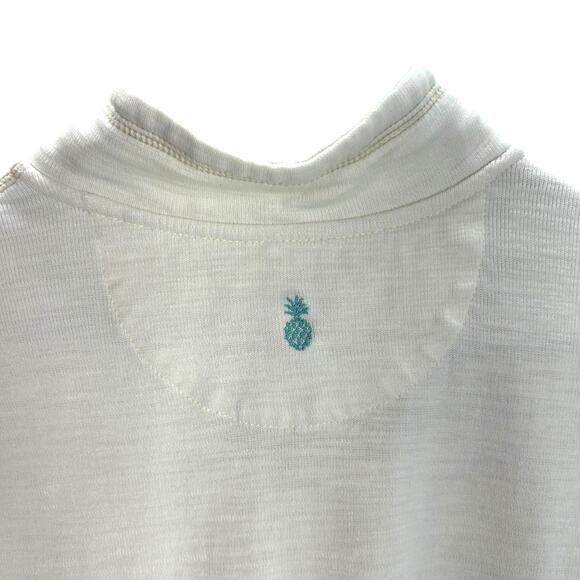 Tommy Bahama Ivory Quarter Zip Top L Tencel Blend‎ Quiet Luxury Coastal Casual - Picture 5 of 11